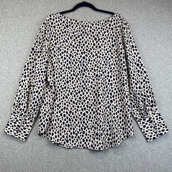 Ann Taylor leopard print blouse XL lightweight office professional - Picture 7 of 7